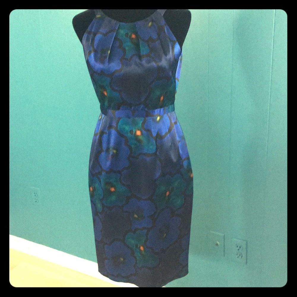 Elie Tahari beautiful blue-green silk dress